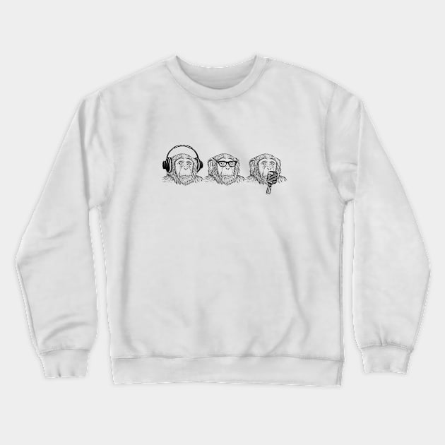 Hear Evil, See Evil, Speak Evil Crewneck Sweatshirt by zomboy